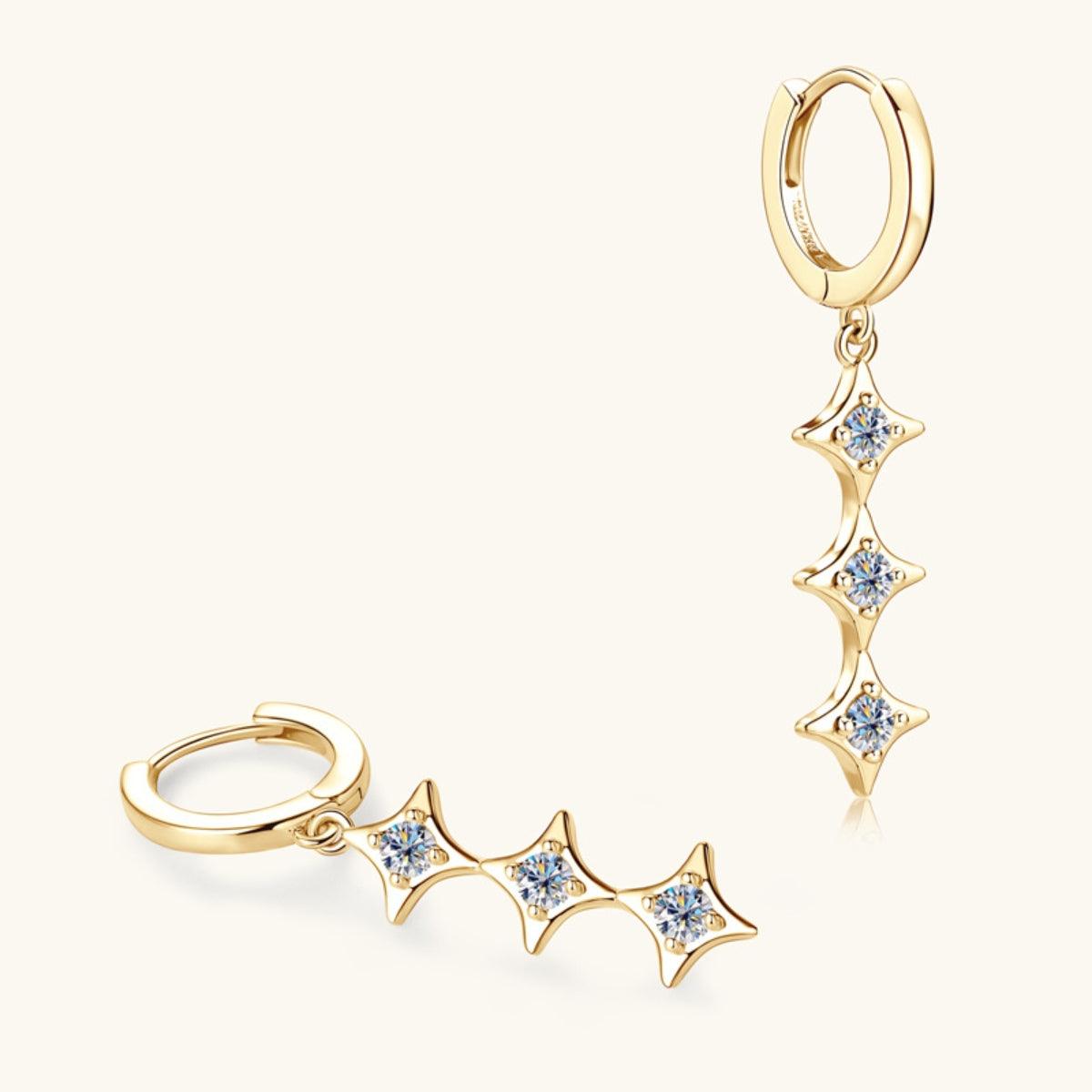 Moissanite 925 Sterling Silver Geometric Shape Earrings Carauana Store