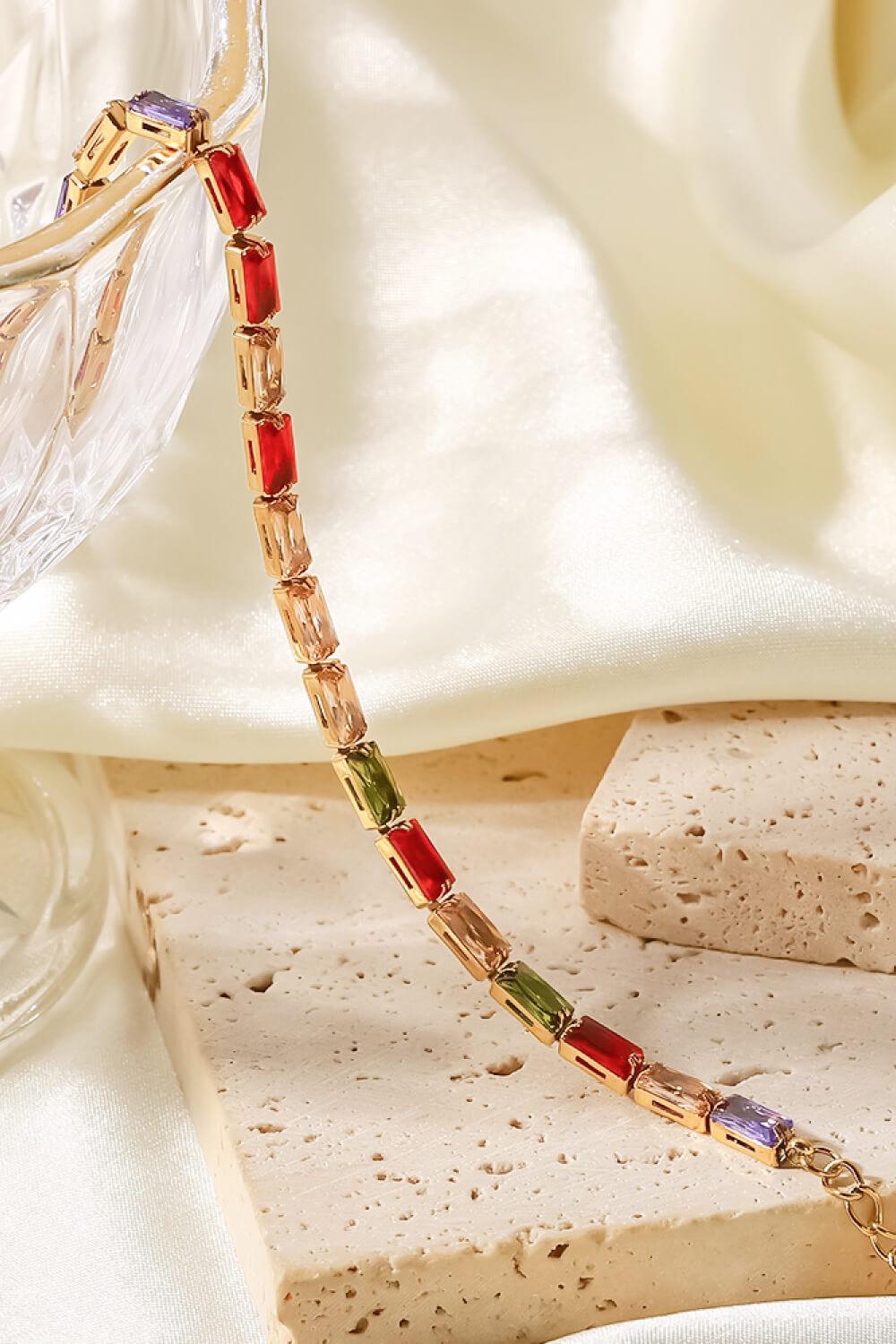 18K Gold Plated Multicolored Cubic Zirconia Bracelet Carauana Store