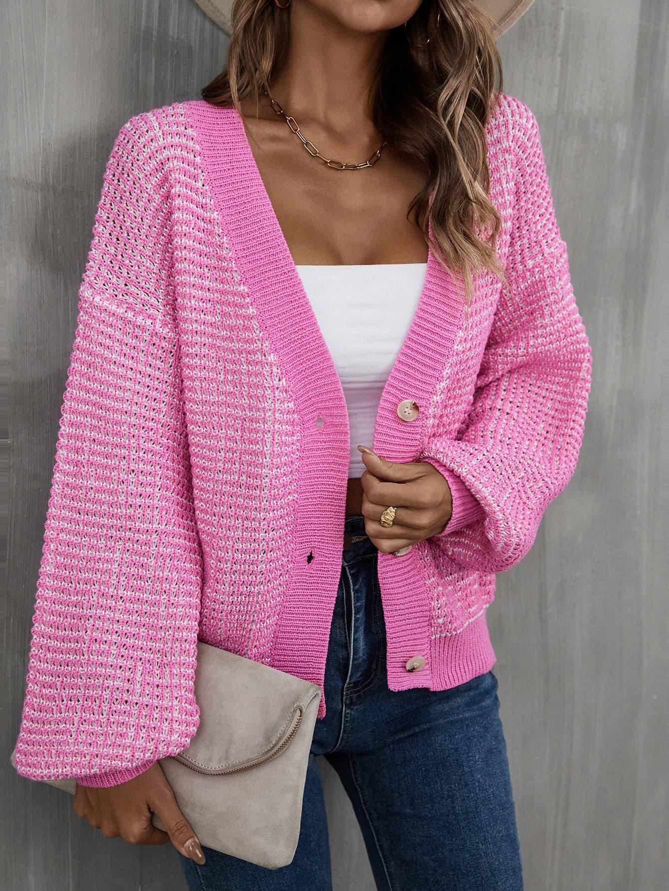 Angel Wings V-Neck Dropped Shoulder Cardigan Carauana Store