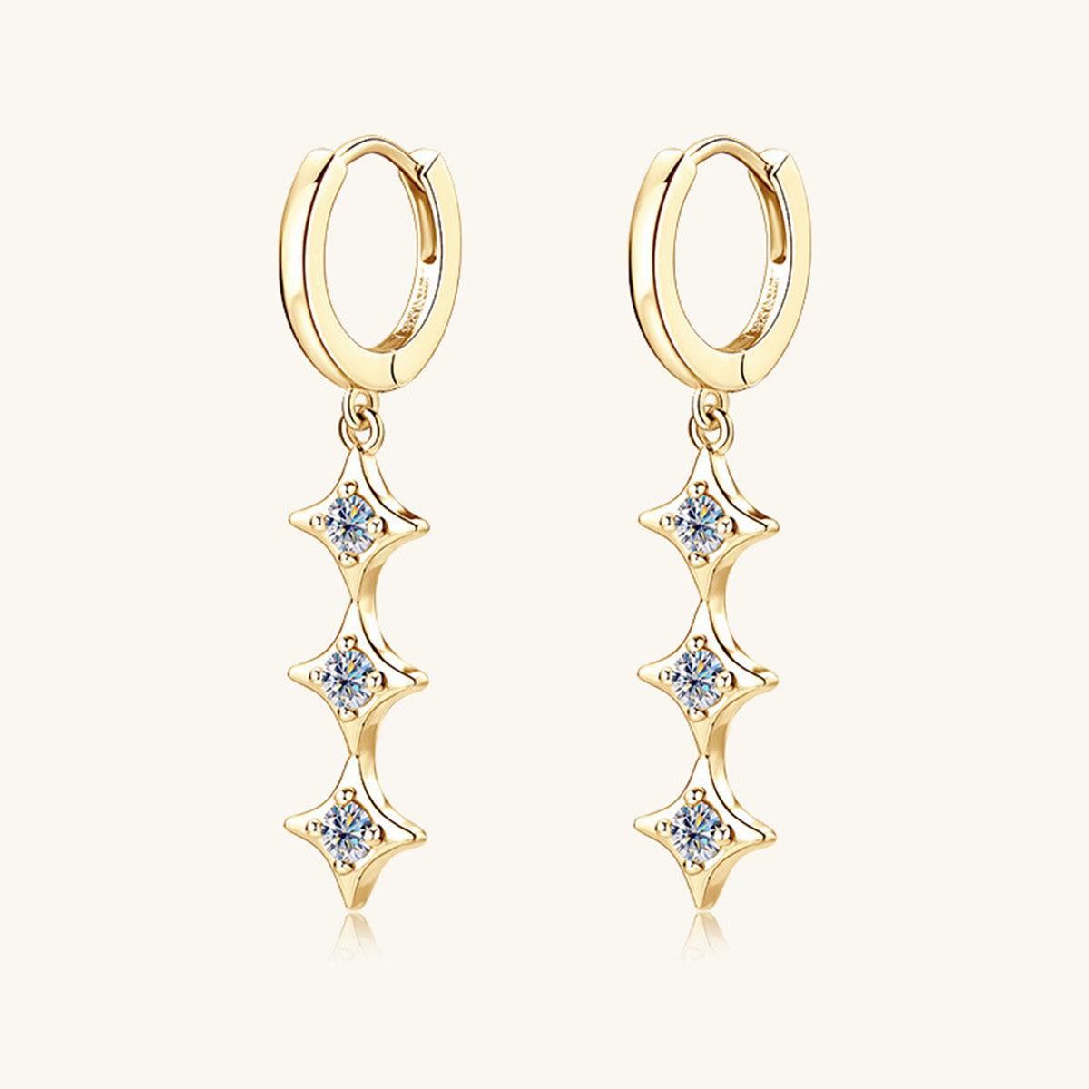 Moissanite 925 Sterling Silver Geometric Shape Earrings Carauana Store