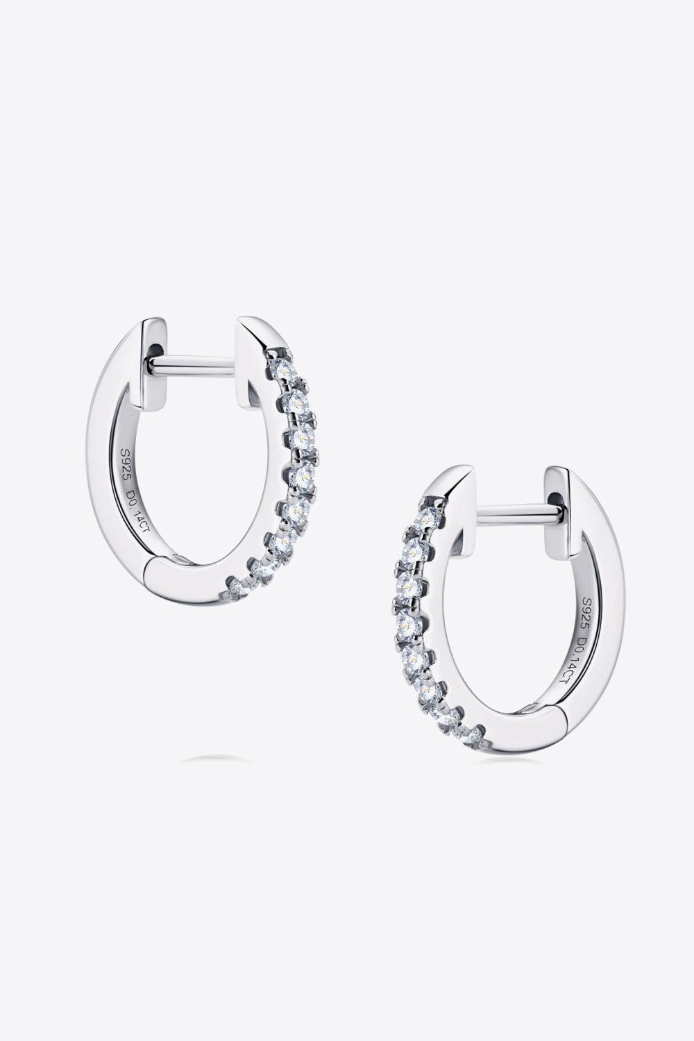 Moissanite 925 Sterling Silver Huggie Earrings Carauana Store