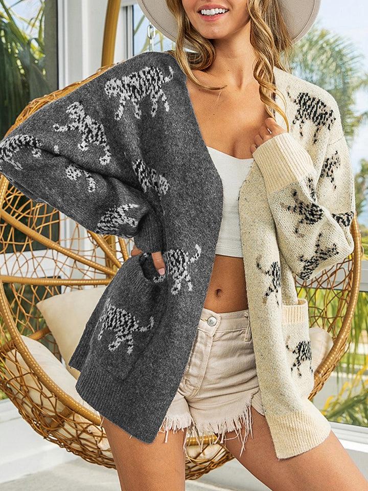 Open Front Cardigan with Pockets Carauana Store