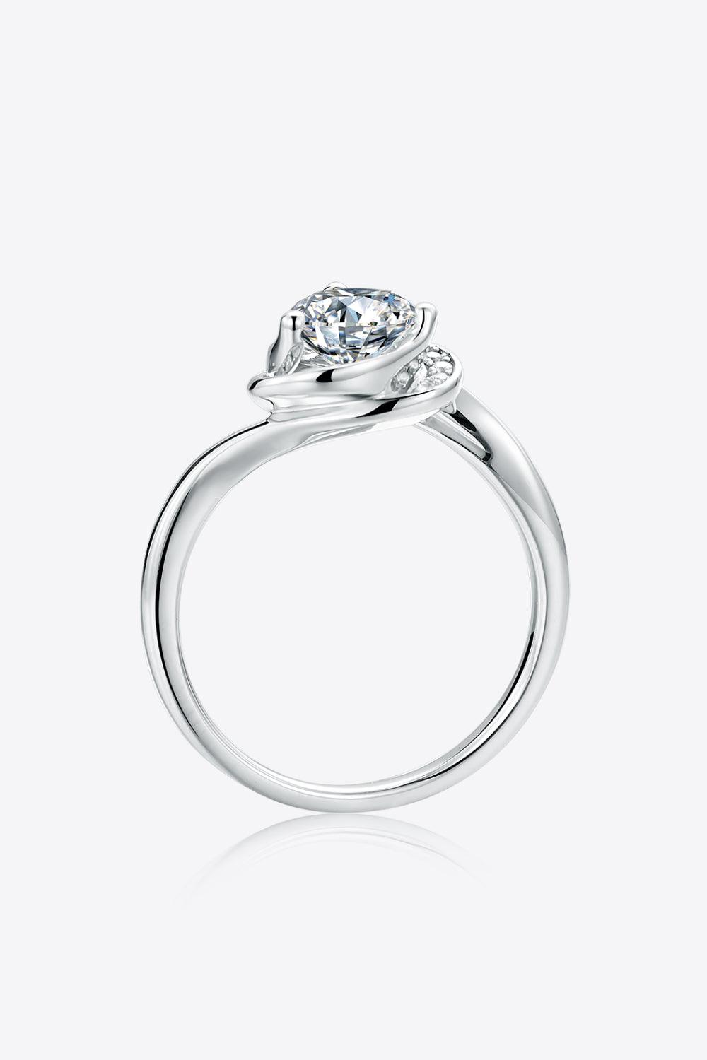 1 Carat Moissanite 925 Sterling Silver Heart Ring Carauana Store