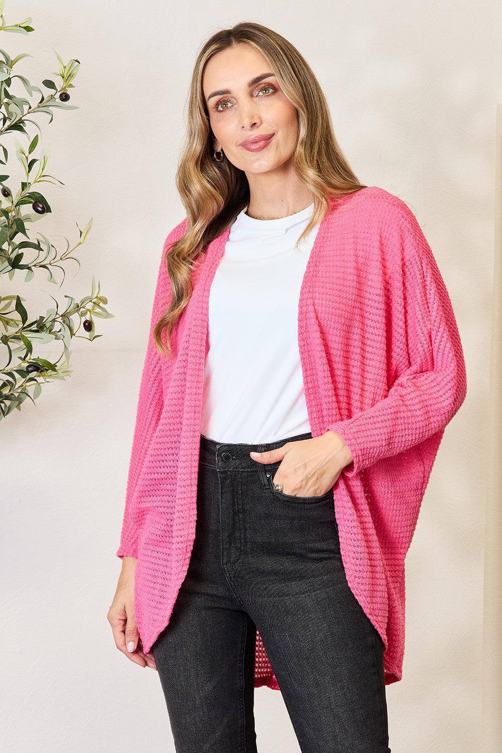 Heimish Full Size Open Front Long Sleeve Cardigan Carauana Store