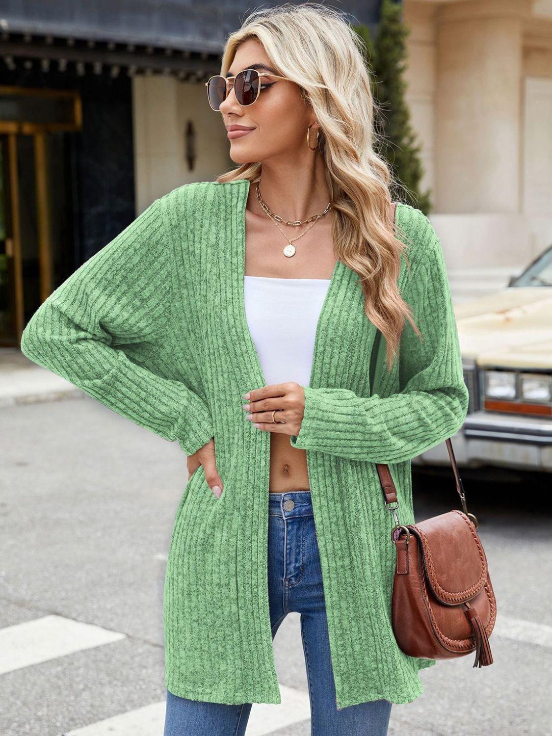 Open Front Long Sleeve Cardigan Carauana Store