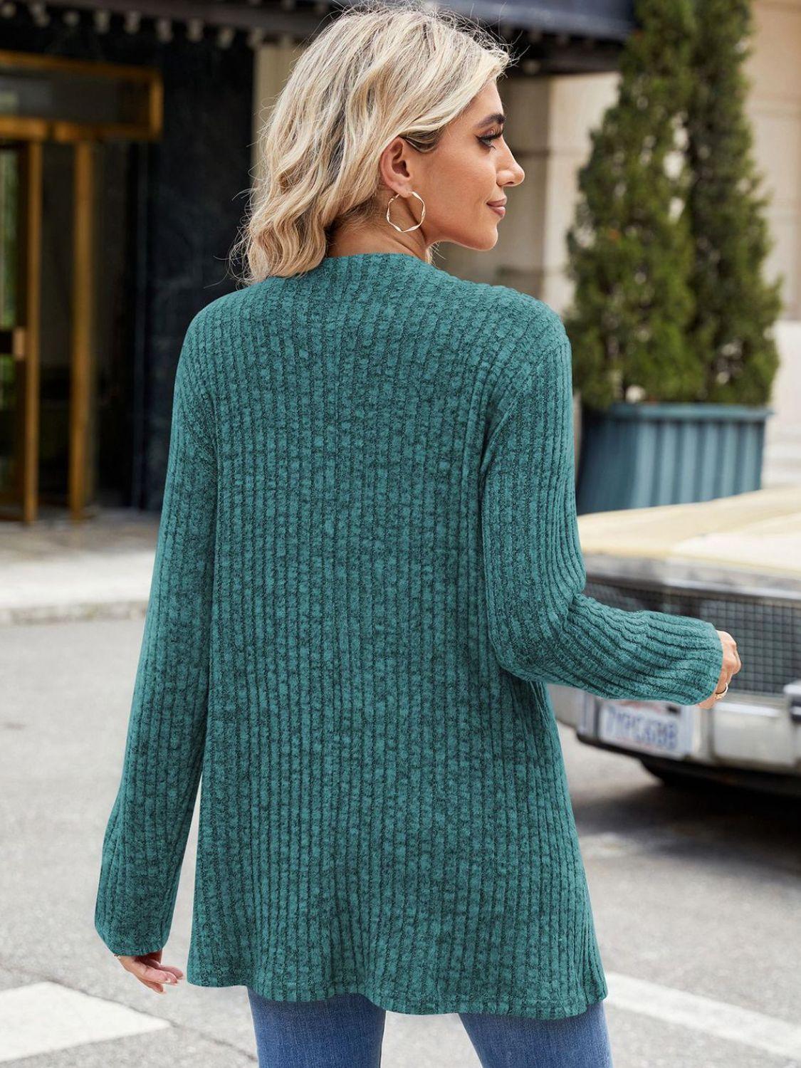 Open Front Long Sleeve Cardigan Carauana Store