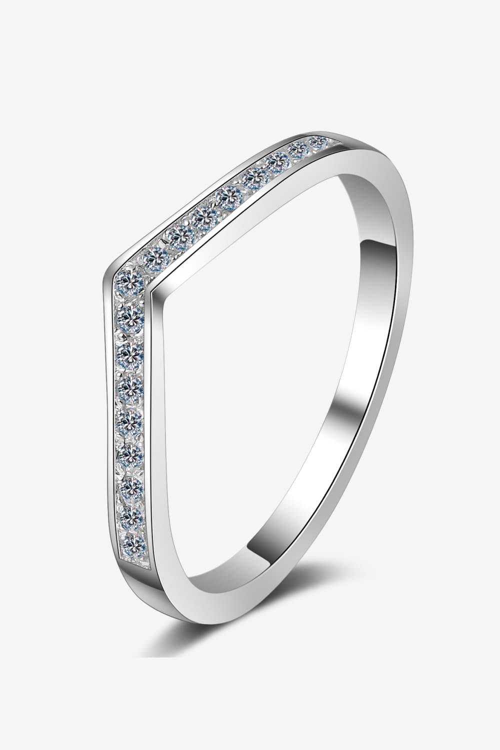Minimalist Moissanite Rhodium-Plated Ring Carauana Store