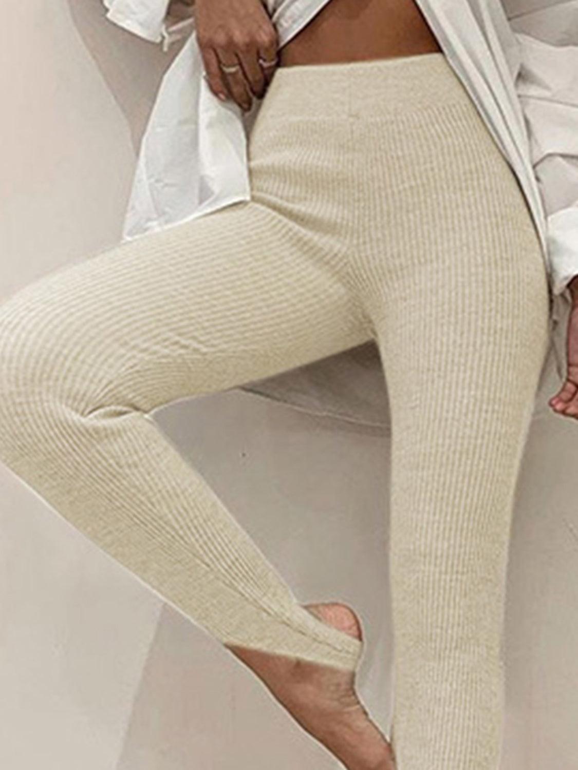 Ribbed Mid Waist Leggings Carauana Store