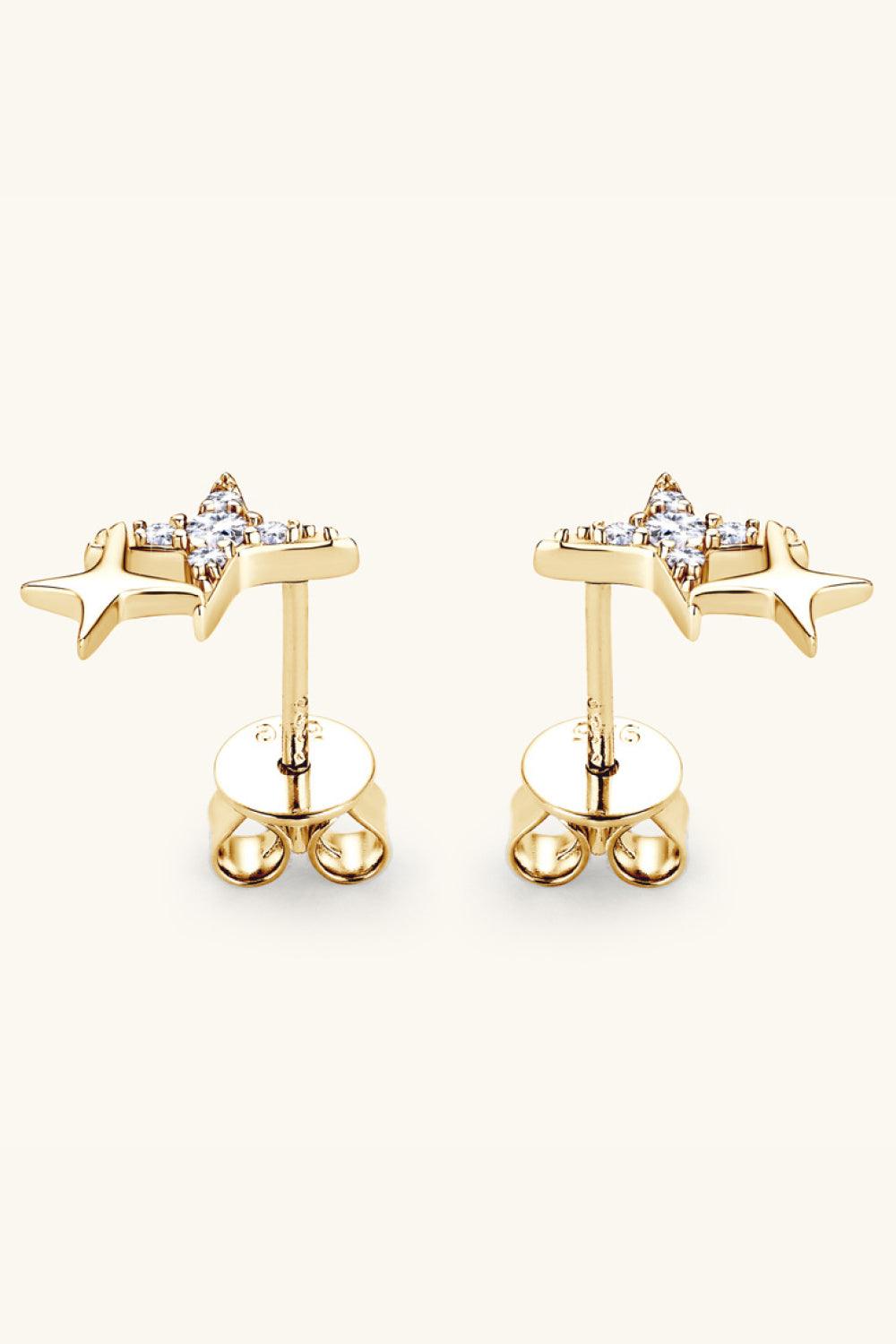 Moissanite 925 Sterling Silver Star Shape Earrings