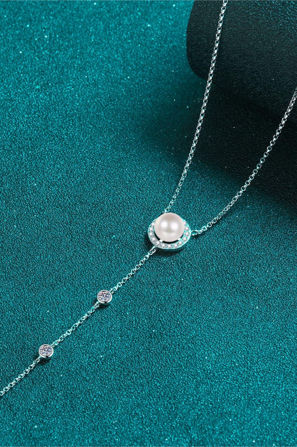 Moissanite Rhodium-Plated Necklace Carauana Store