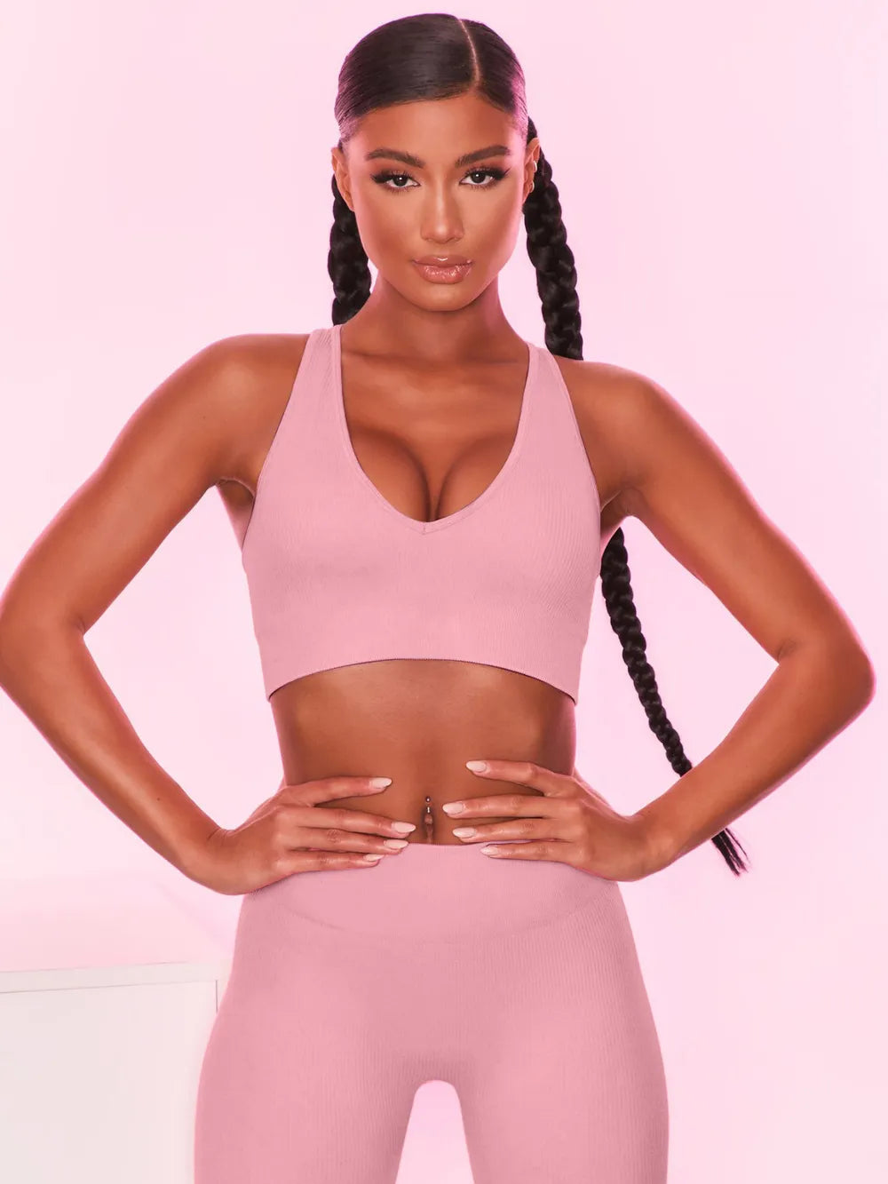 Scoop Neck Wide Strap Active Bra Carauana Store