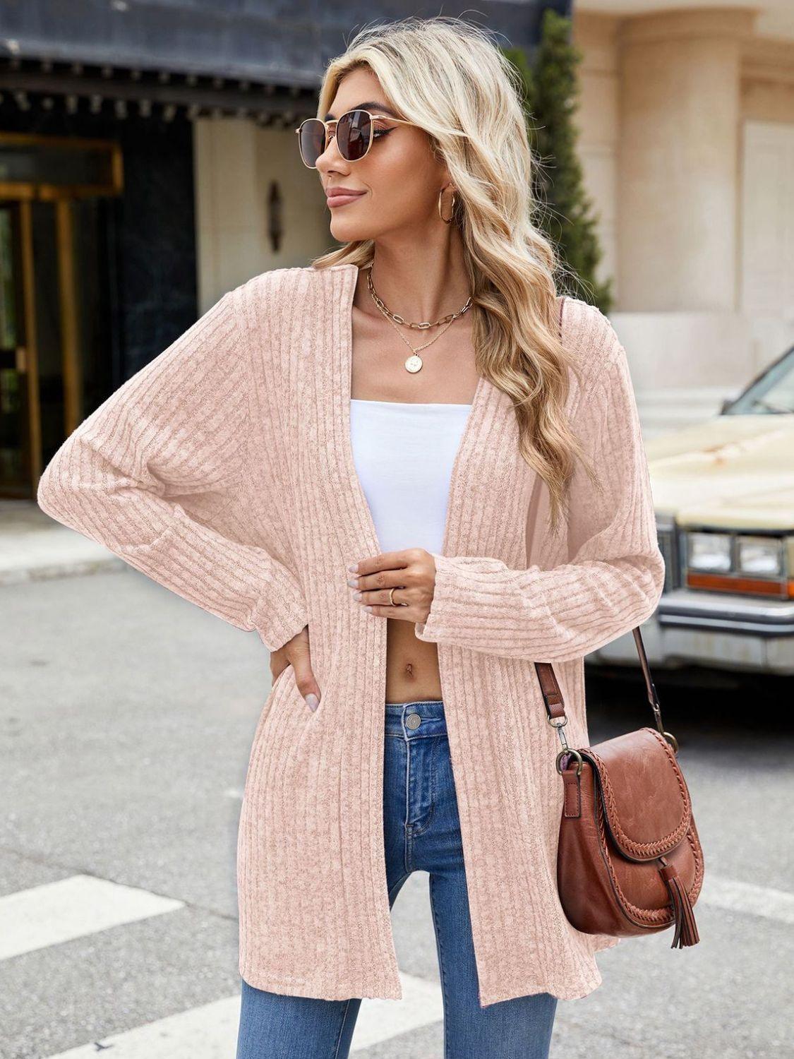 Open Front Long Sleeve Cardigan Carauana Store