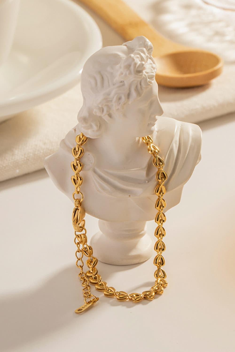 Heart Chain Lobster Clasp Bracelet Carauana Store