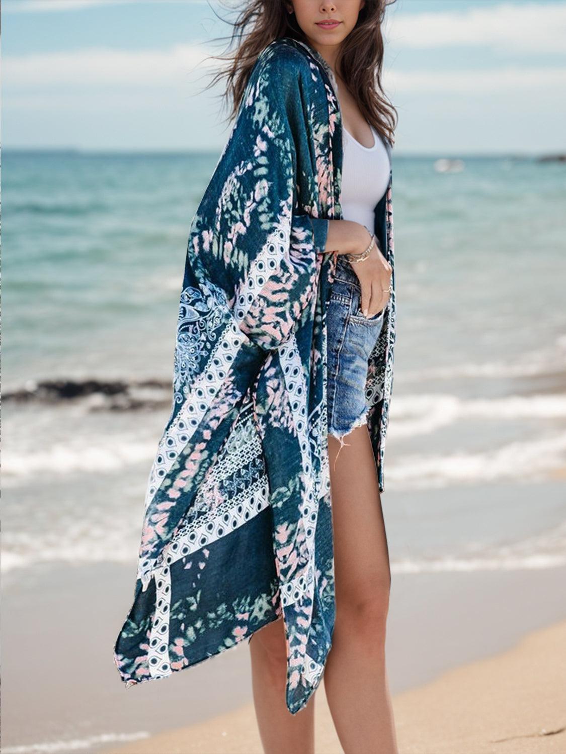 Printed Open Front Cover-Up Carauana Store