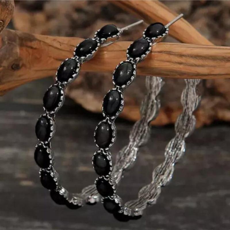 Artificial Turquoise C-Hoop Earrings Carauana Store