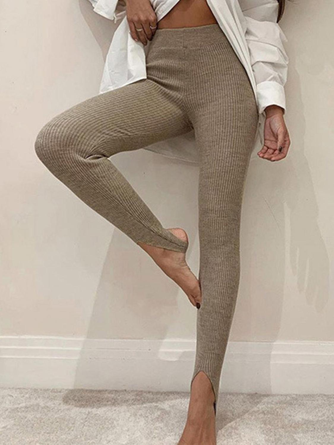 Ribbed Mid Waist Leggings Carauana Store