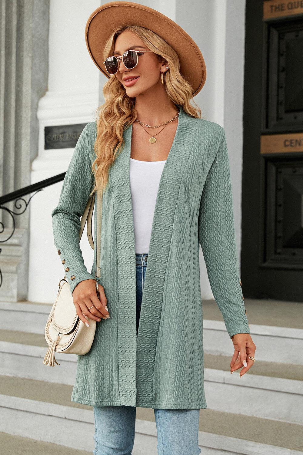 Open Front Long Sleeve Cardigan Carauana Store