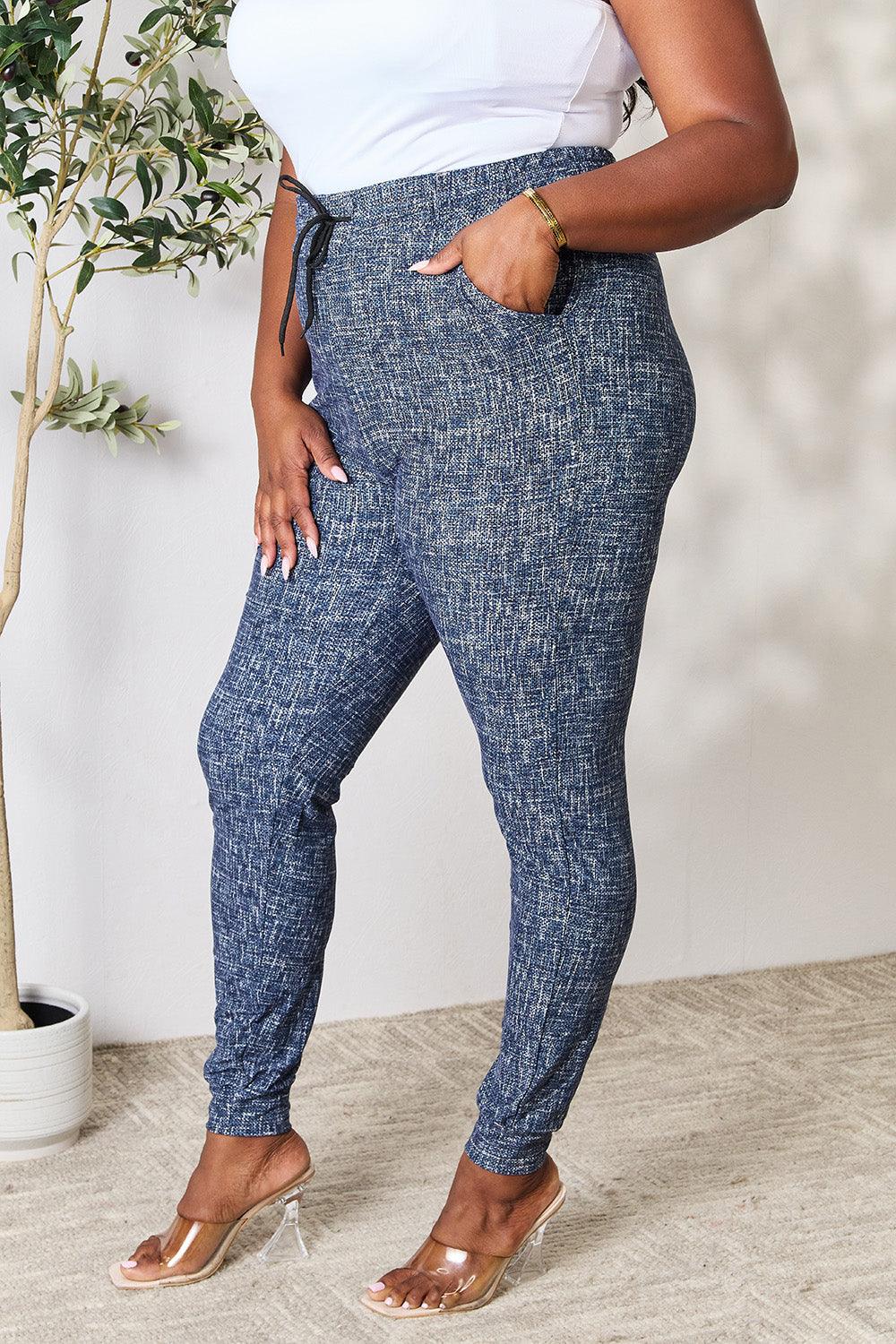 LOVEIT Heathered Drawstring Leggings with Pockets Carauana Store