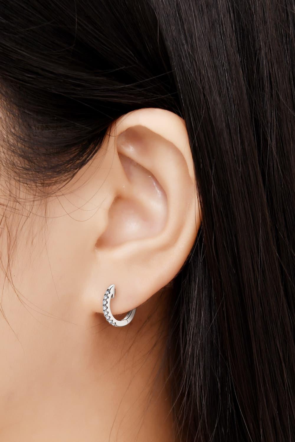 Moissanite 925 Sterling Silver Huggie Earrings Carauana Store