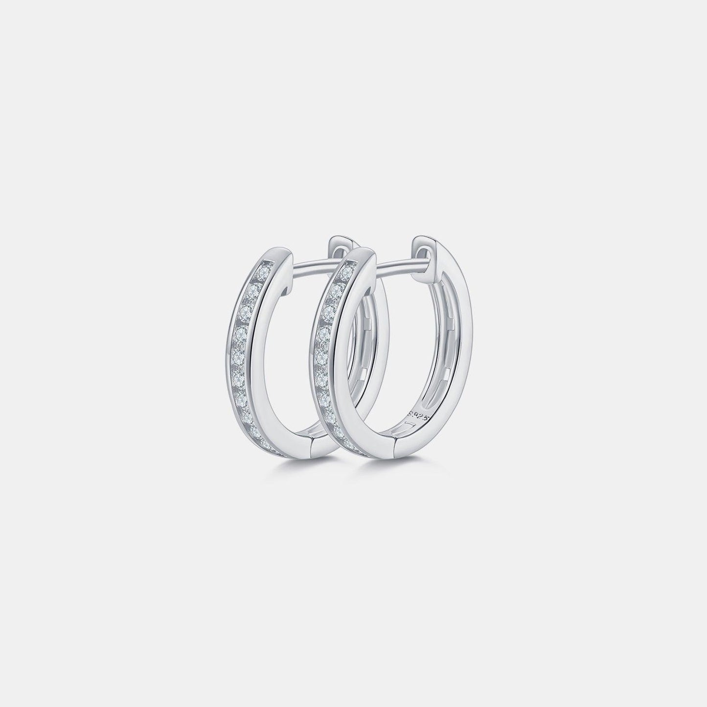Moissanite 925 Sterling Silver Huggie Earrings Carauana Store