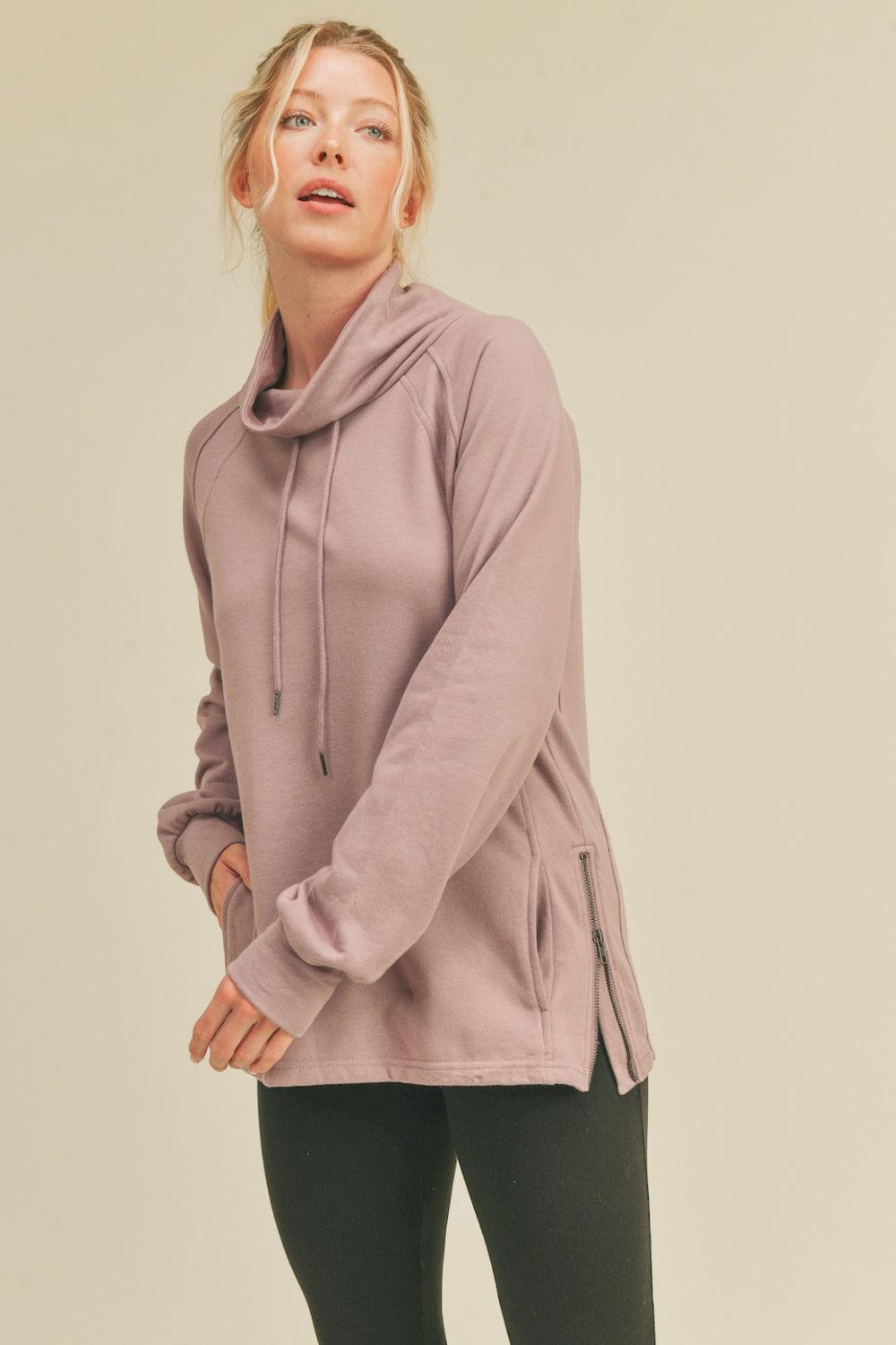 Kimberly C Drawstring Side Zip Sweatshirt Carauana Store