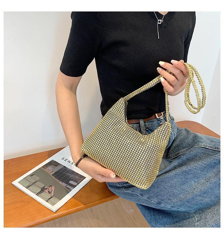 Fashion Rhinestone Shiny Handbag Evening Clutch Tote Bags Carauana Store