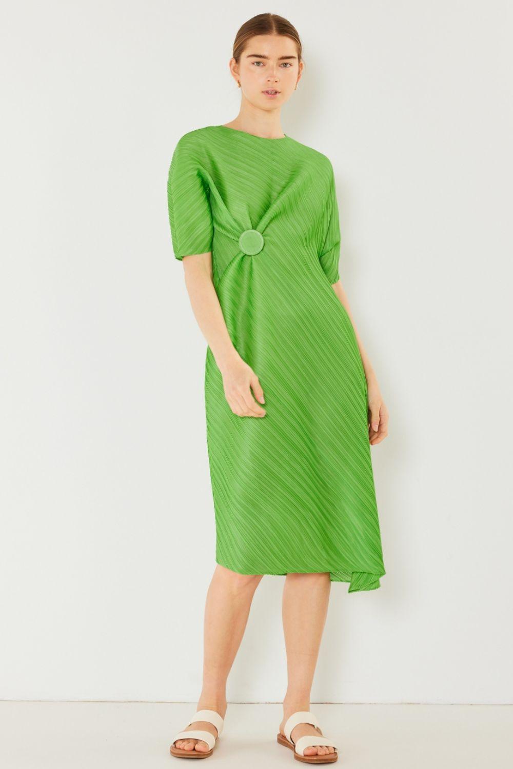 Marina West Swim Pleated Dolman Sleeve Dress Carauana Store