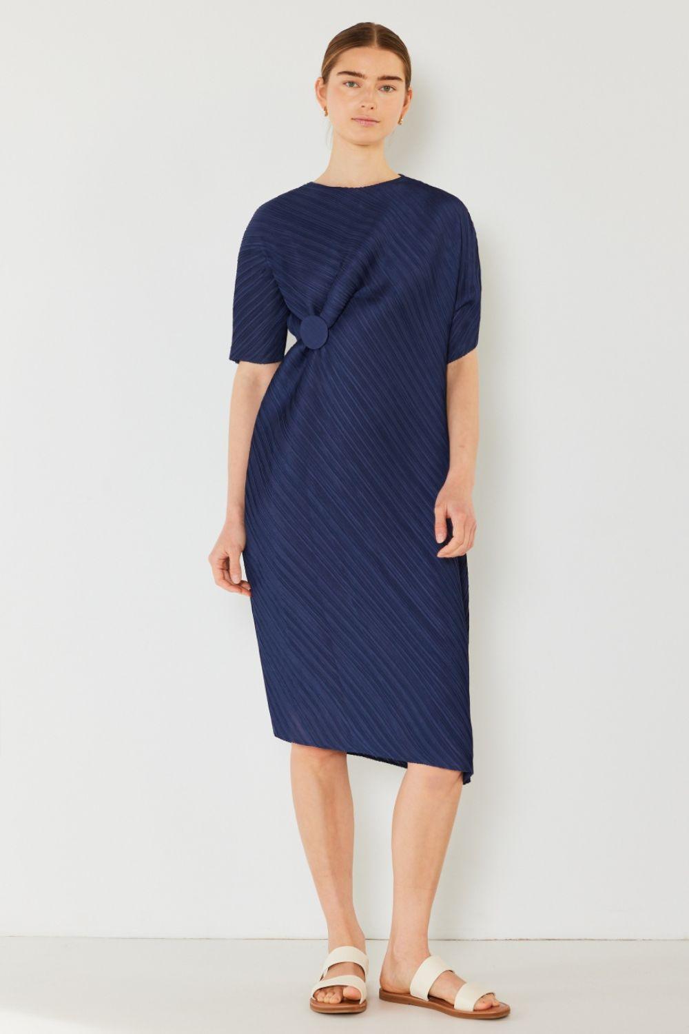 Marina West Swim Pleated Dolman Sleeve Dress Carauana Store