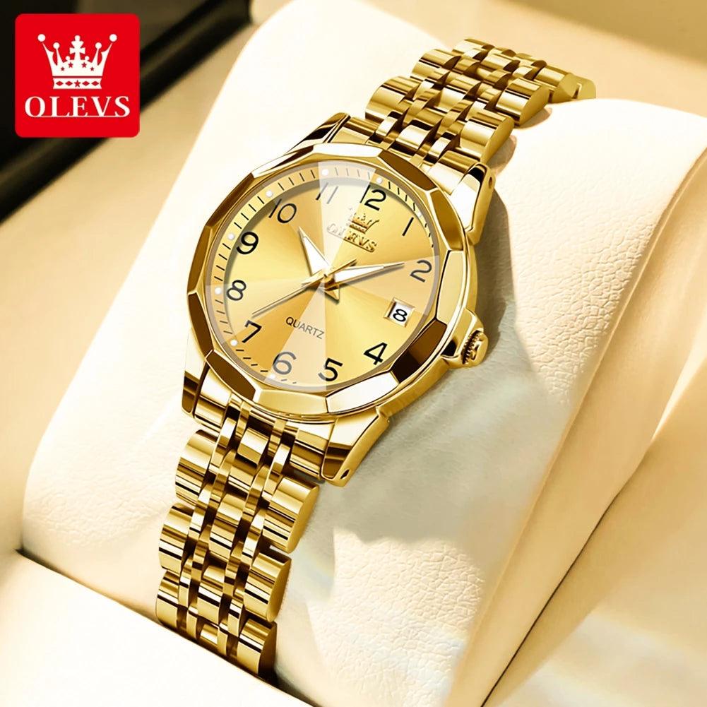 OLEVS Dance of Time: Stainless Steel Elegance with Eternal Calendars Couple's Watches Box Set Carauana Store