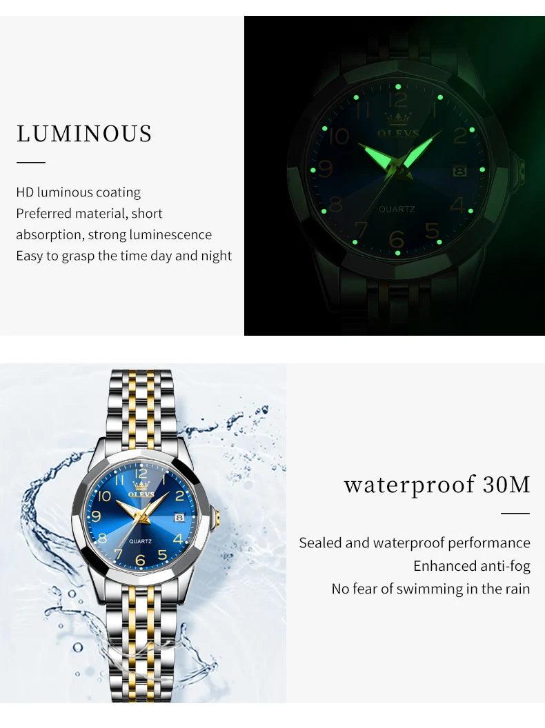 OLEVS Dance of Time: Stainless Steel Elegance with Eternal Calendars Couple's Watches Box Set Carauana Store