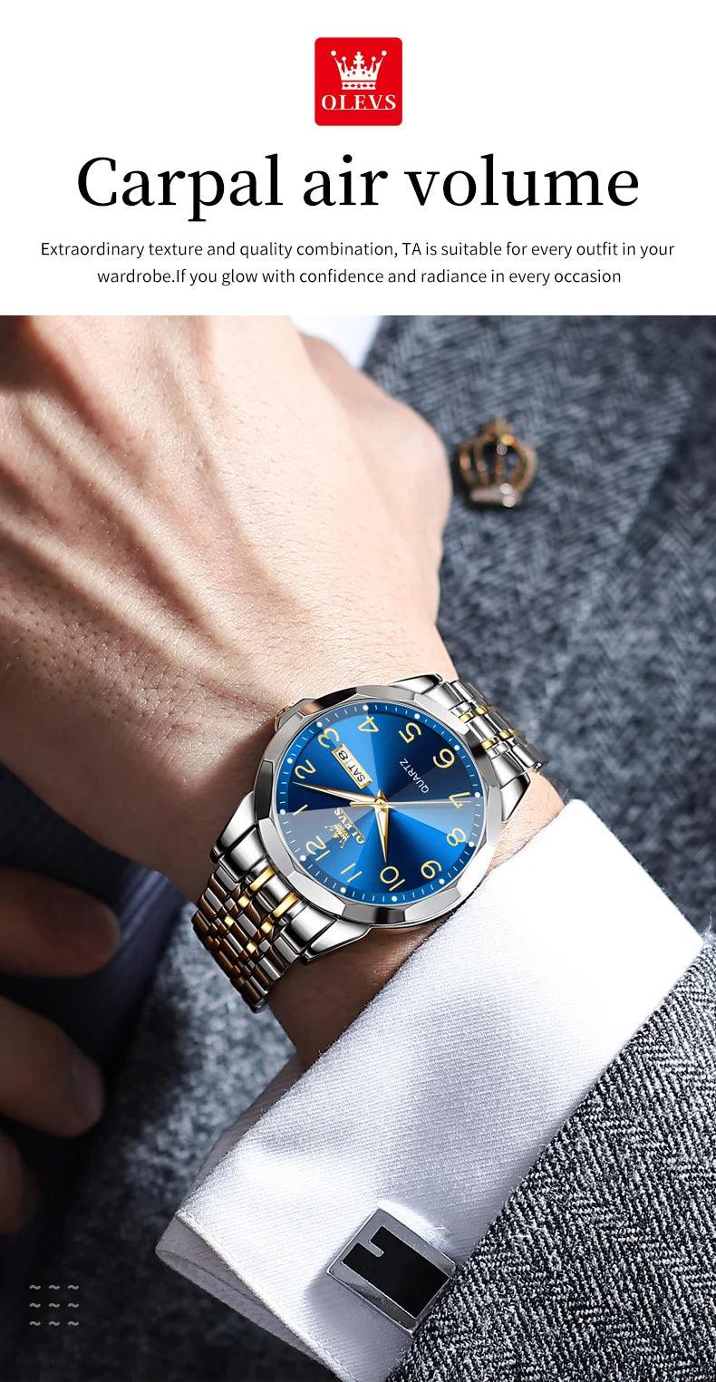 OLEVS Dance of Time: Stainless Steel Elegance with Eternal Calendars Couple's Watches Box Set Carauana Store
