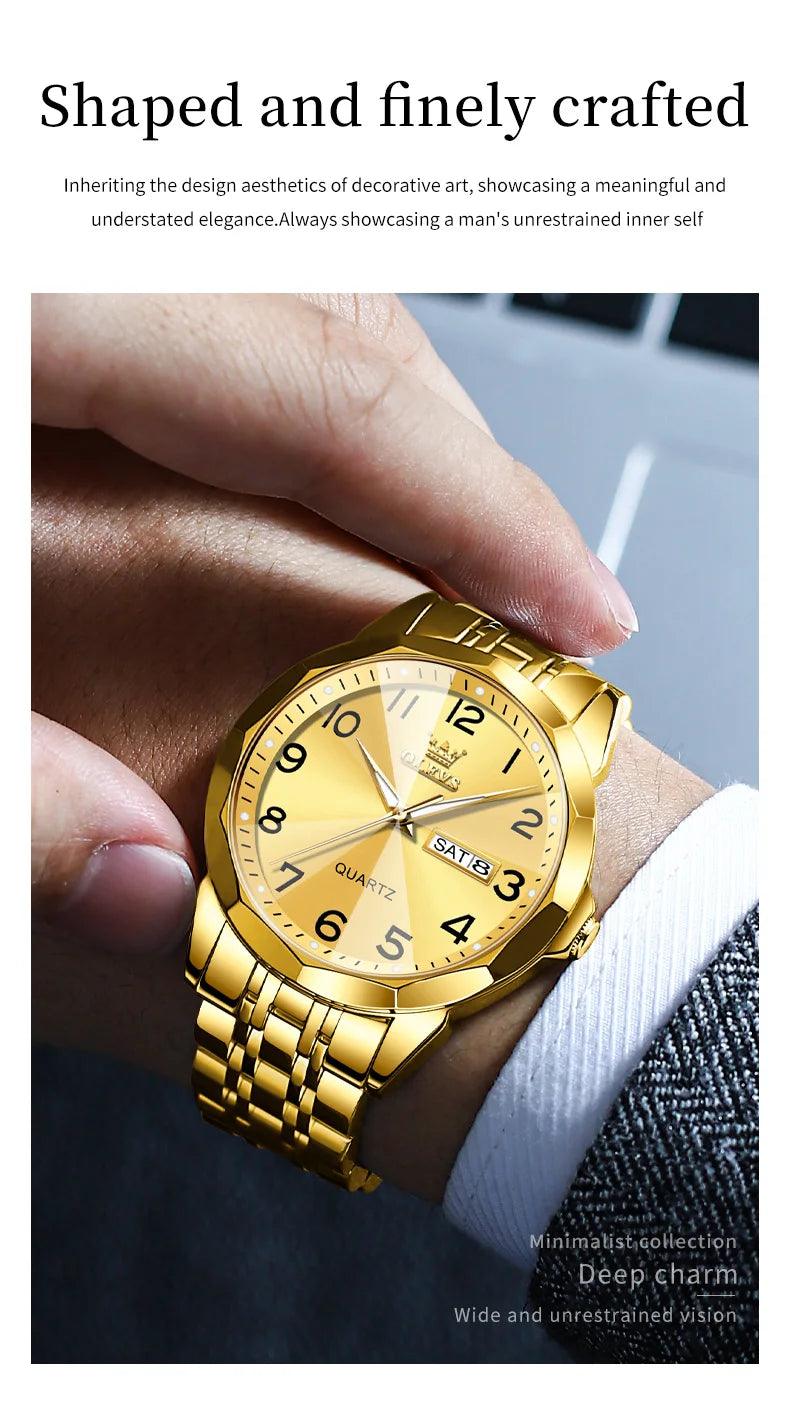 OLEVS Dance of Time: Stainless Steel Elegance with Eternal Calendars Couple's Watches Box Set Carauana Store