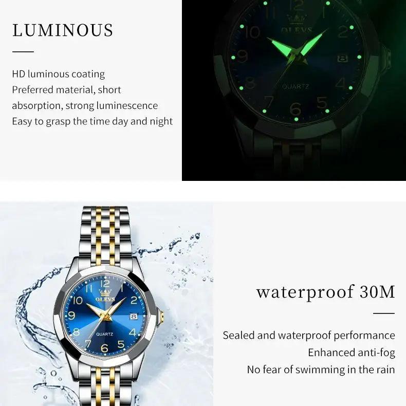 OLEVS Dance of Time: Stainless Steel Elegance with Eternal Calendars Couple's Watches Box Set Carauana Store