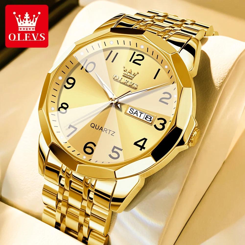OLEVS Dance of Time: Stainless Steel Elegance with Eternal Calendars Couple's Watches Box Set Carauana Store