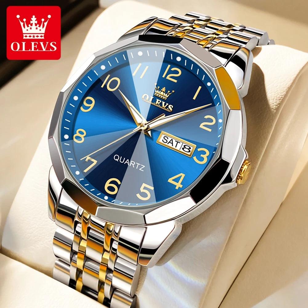OLEVS Dance of Time: Stainless Steel Elegance with Eternal Calendars Couple's Watches Box Set Carauana Store