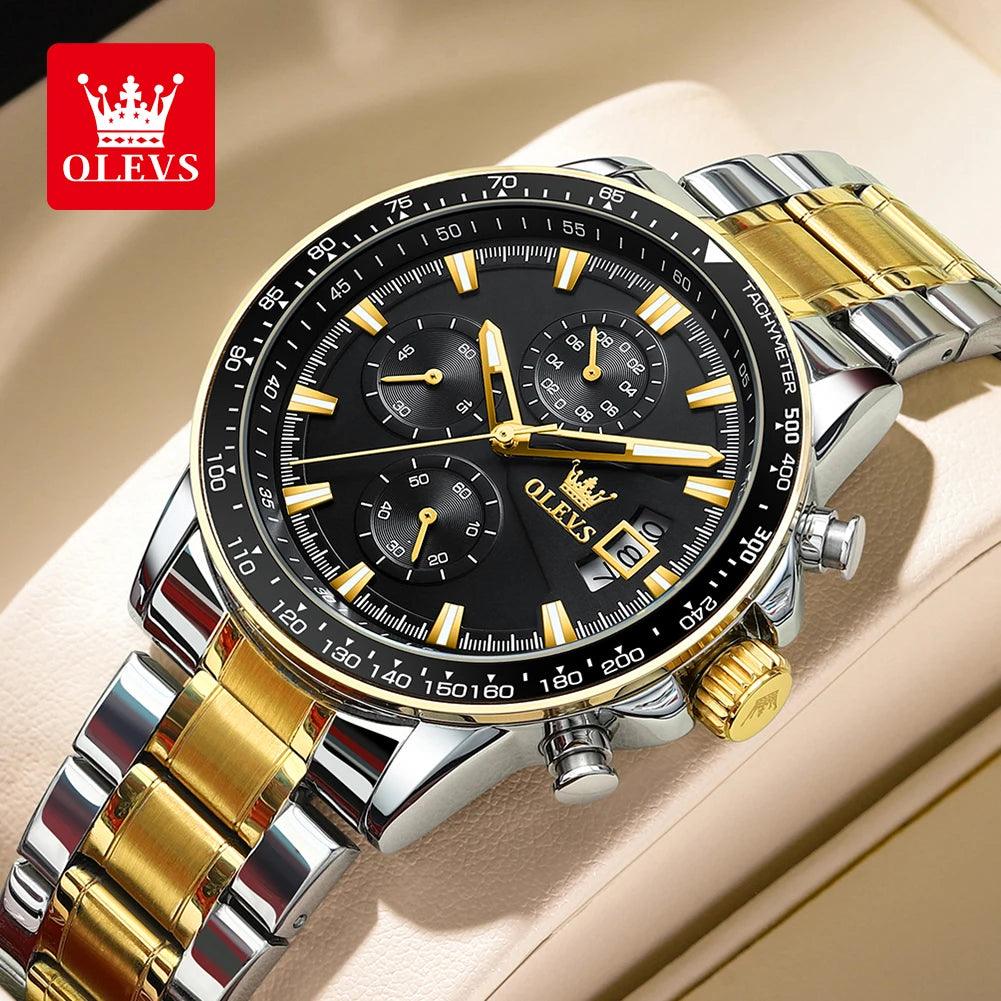 OLEVS Original Multi-function Men's Watches Chronograph Stainless Steel Waterproof Business Wristwatch Men (Exclusive Design) Carauana Store