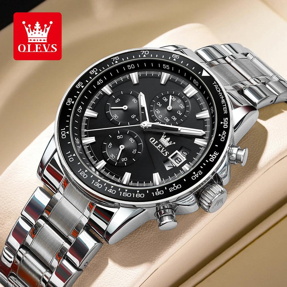 OLEVS Original Multi-function Men's Watches Chronograph Stainless Steel Waterproof Business Wristwatch Men (Exclusive Design) Carauana Store