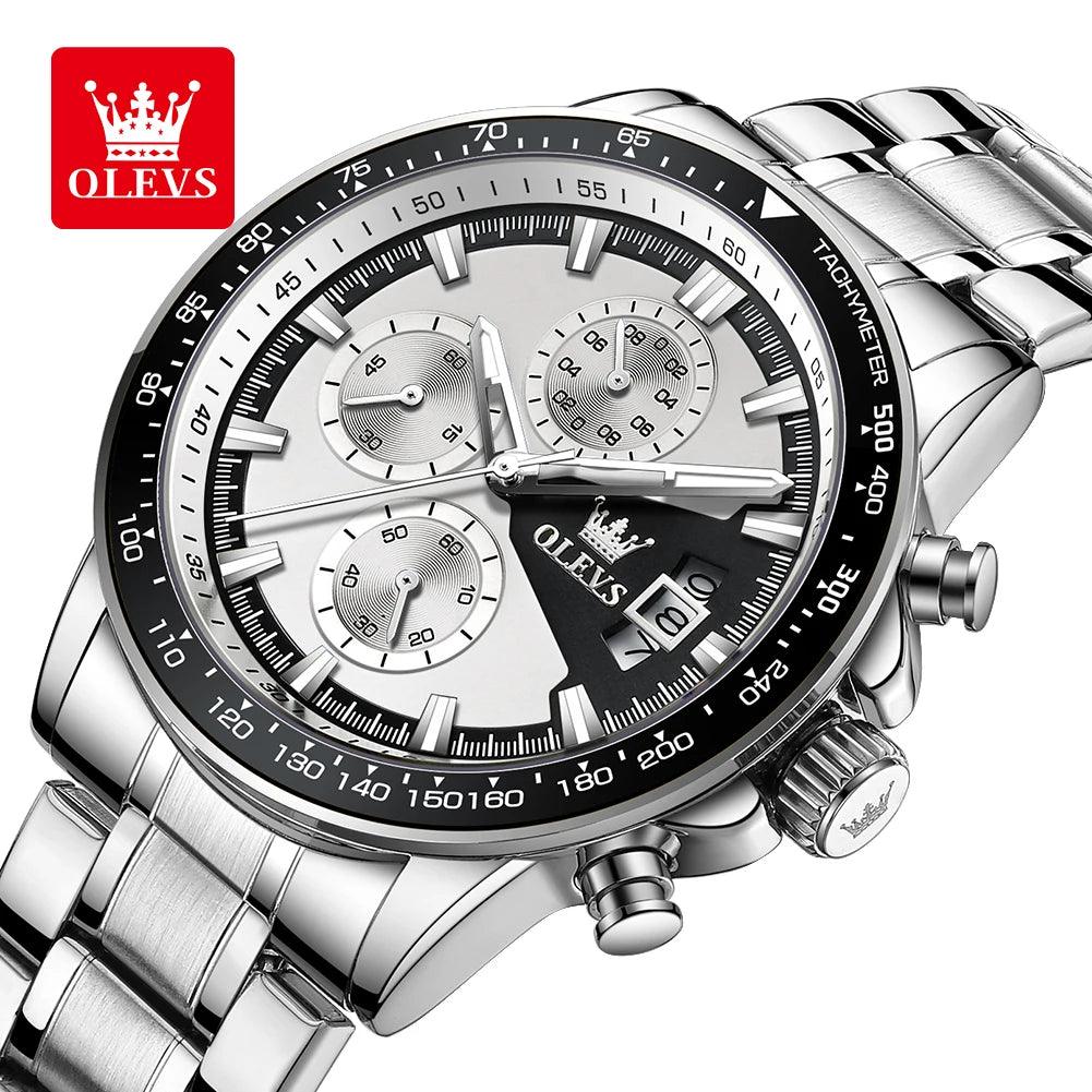 OLEVS Original Multi-function Men's Watches Chronograph Stainless Steel Waterproof Business Wristwatch Men (Exclusive Design) Carauana Store