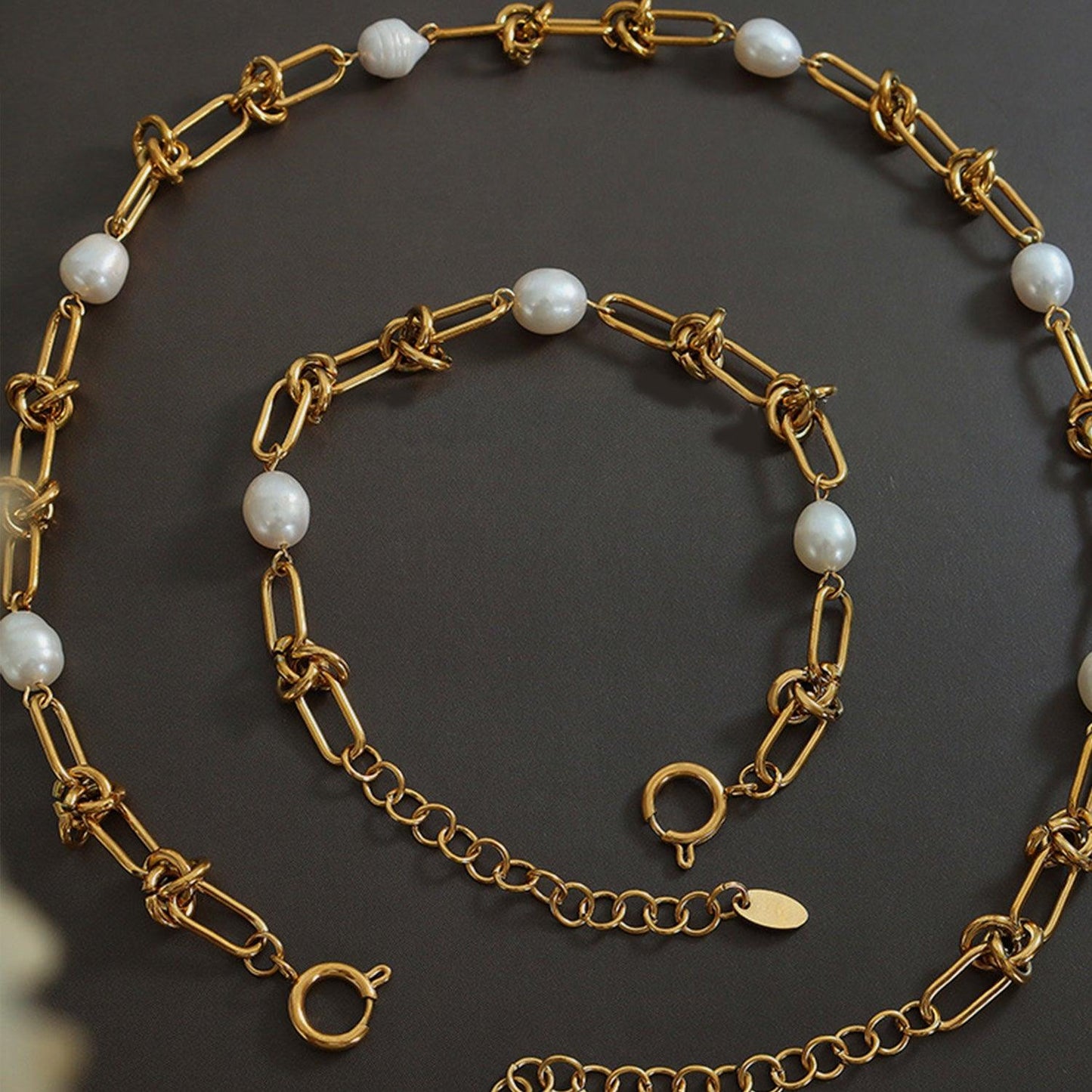 Freshwater Pearl Titanium Steel Necklace Carauana Store