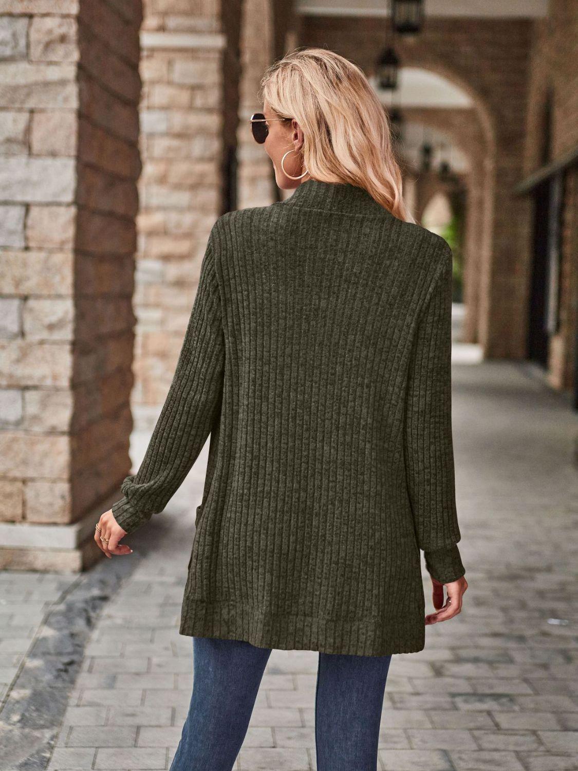 Open Front Cardigan with Pockets Carauana Store