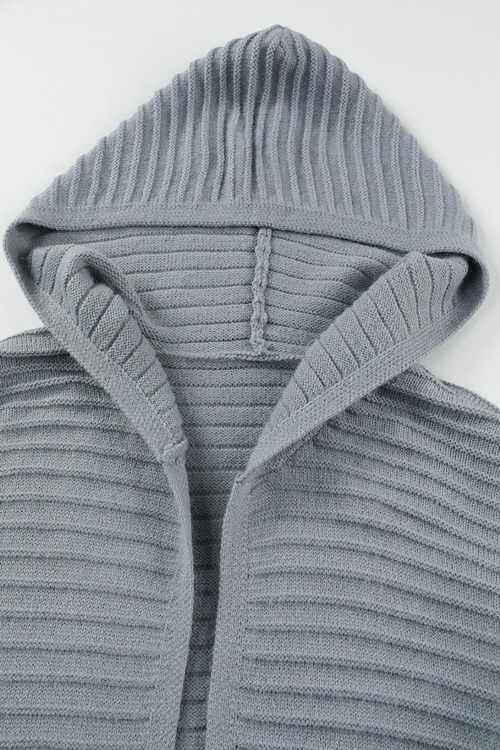 Open Front Longline Hooded Cardigan Carauana Store