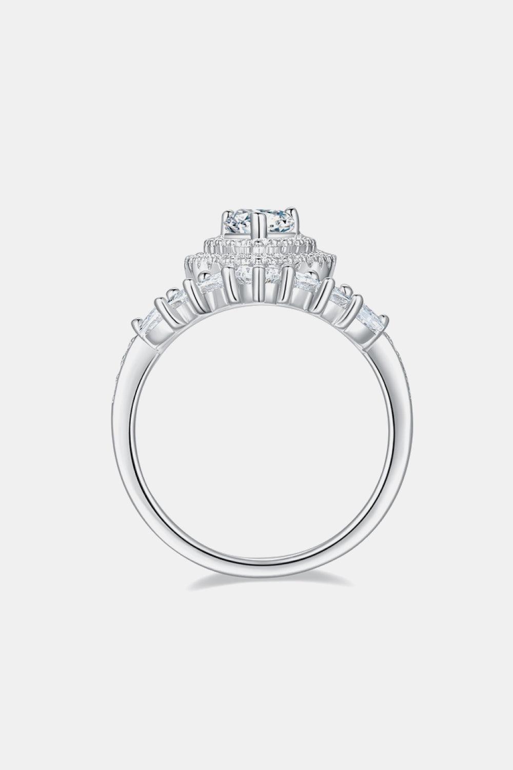 1 Carat Moissanite 925 Sterling Silver Crown Ring Carauana Store