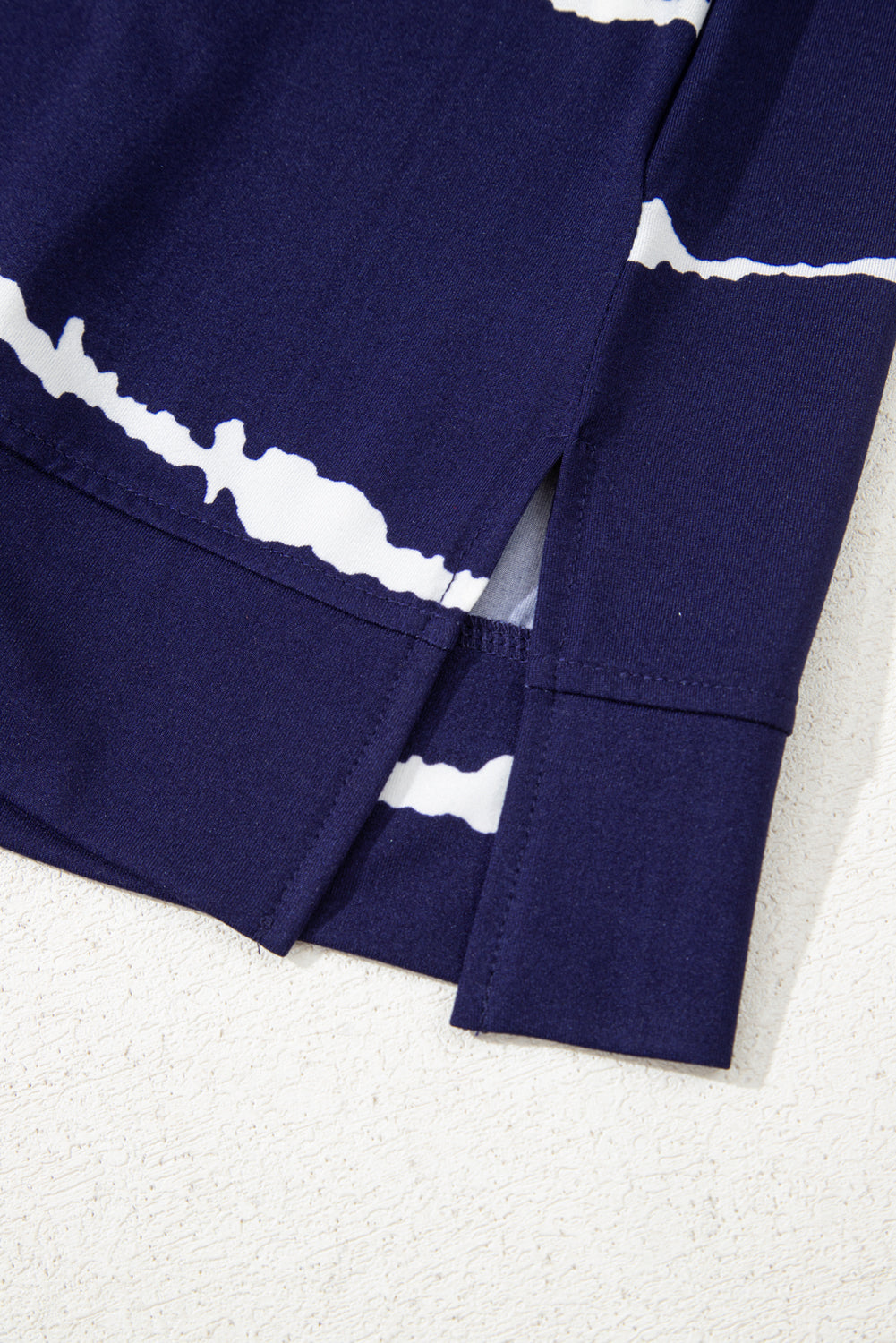 Blue Tie-dye Stripe Casual T-Shirt