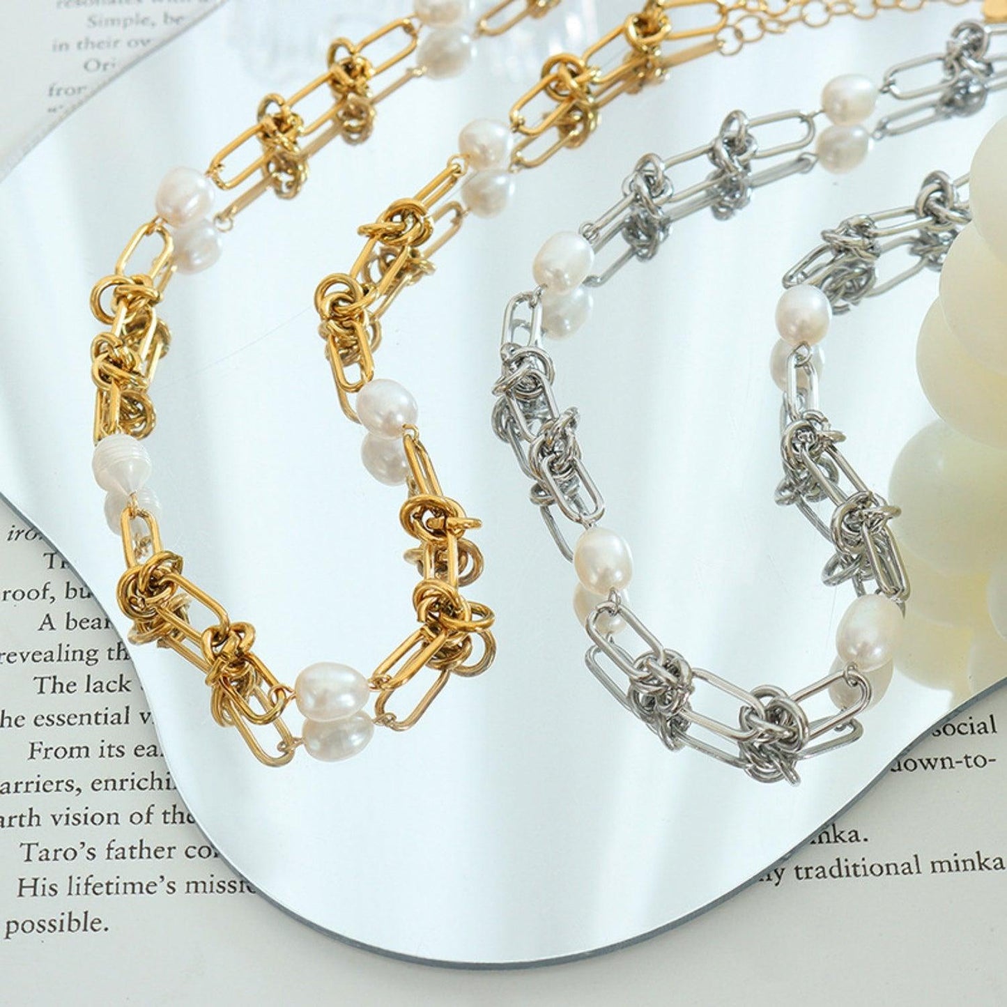 Freshwater Pearl Titanium Steel Necklace Carauana Store