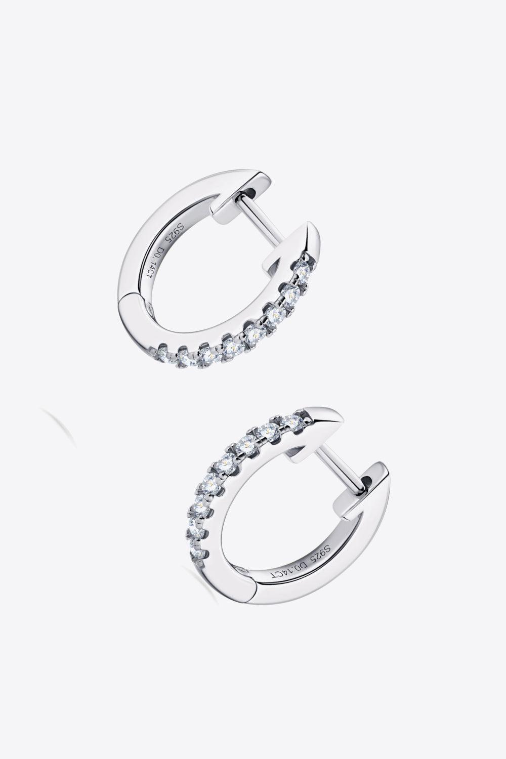 Moissanite 925 Sterling Silver Huggie Earrings Carauana Store