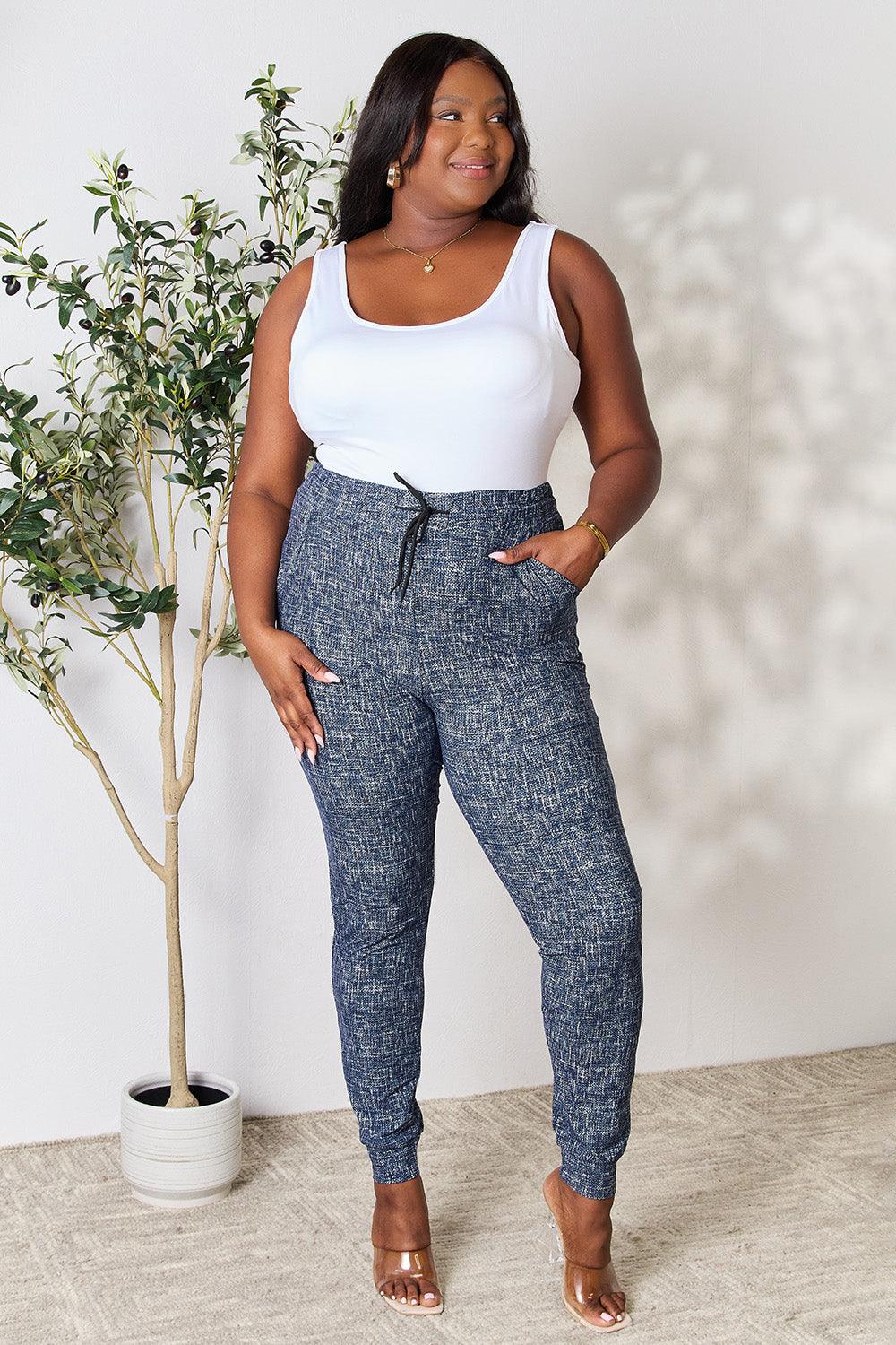 LOVEIT Heathered Drawstring Leggings with Pockets Carauana Store