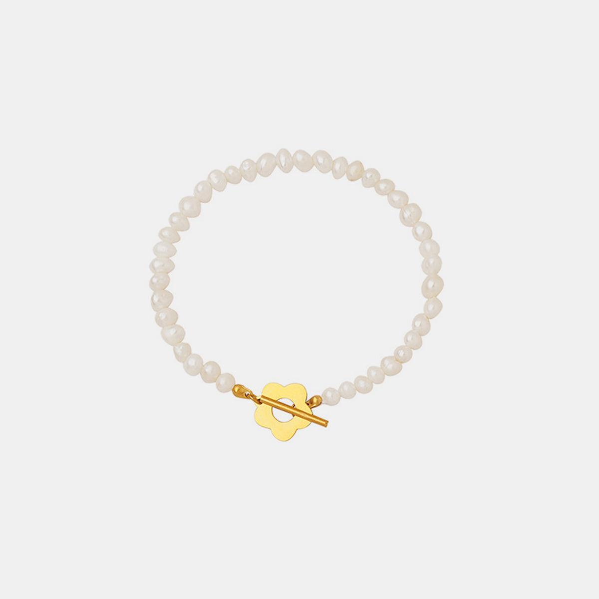 Titanium Steel Pearl Flower Bracelet Carauana Store