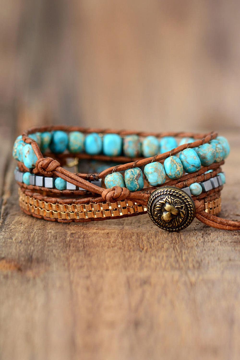 Handmade Natural Stone Copper Bracelet Carauana Store