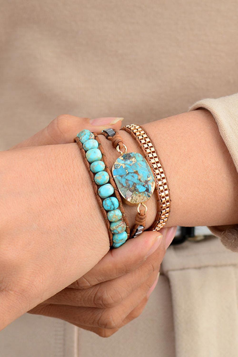 Handmade Natural Stone Copper Bracelet Carauana Store