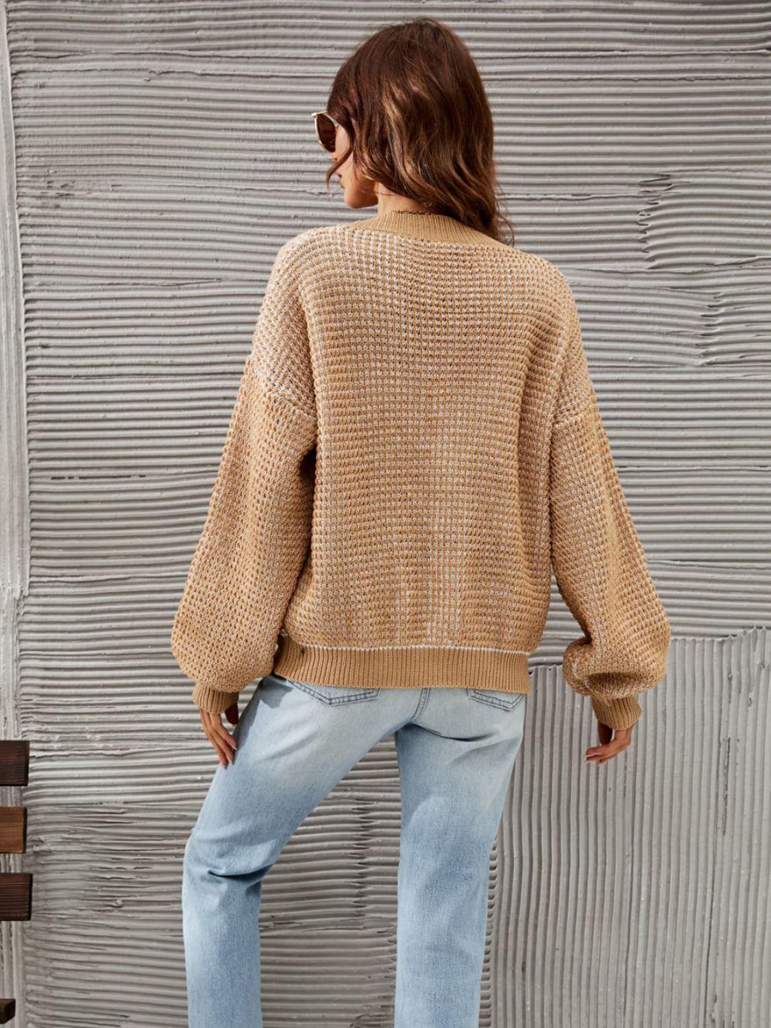 Angel Wings V-Neck Dropped Shoulder Cardigan Carauana Store